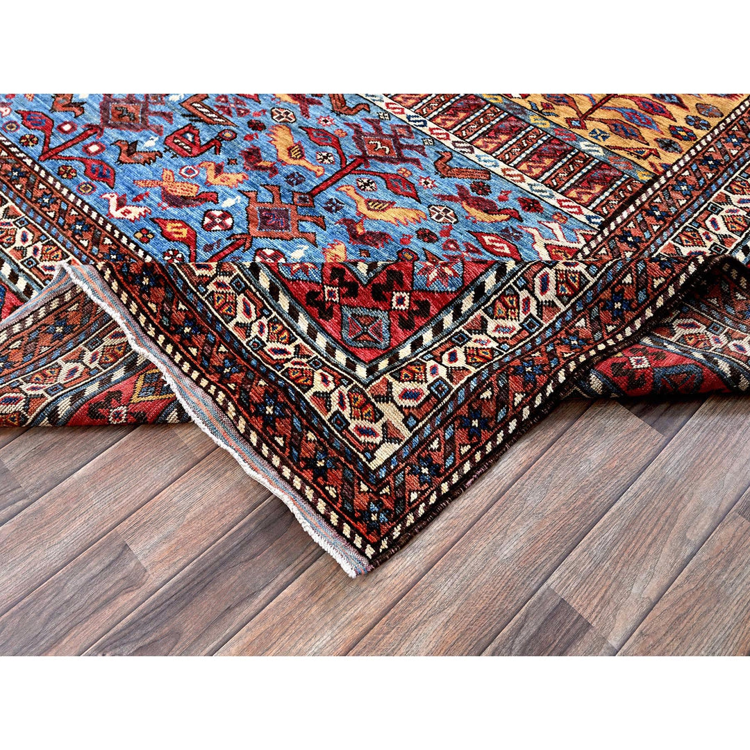 8'7" x 9'11" New Hand Knotted Yellow Wool Rectangle Oriental Rug - MOA102558