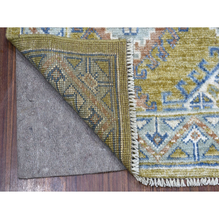 4'1" x 6'0" New Hand Knotted Yellow Wool Rectangle Oriental Rug - MOA10255955