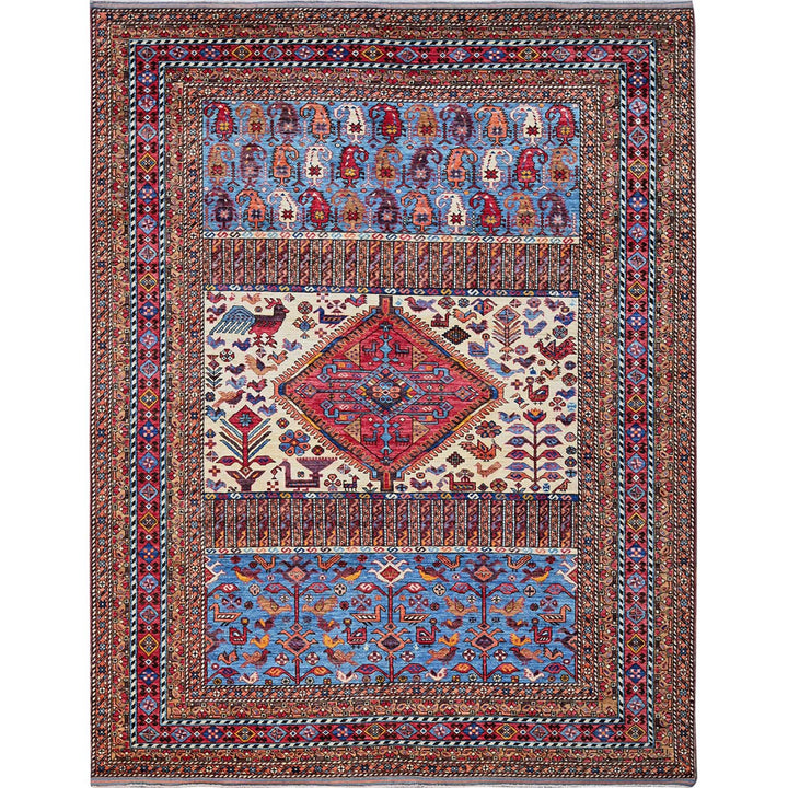 8'6" x 10'8" New Hand Knotted Ivory Wool Rectangle Oriental Rug - MOA102559