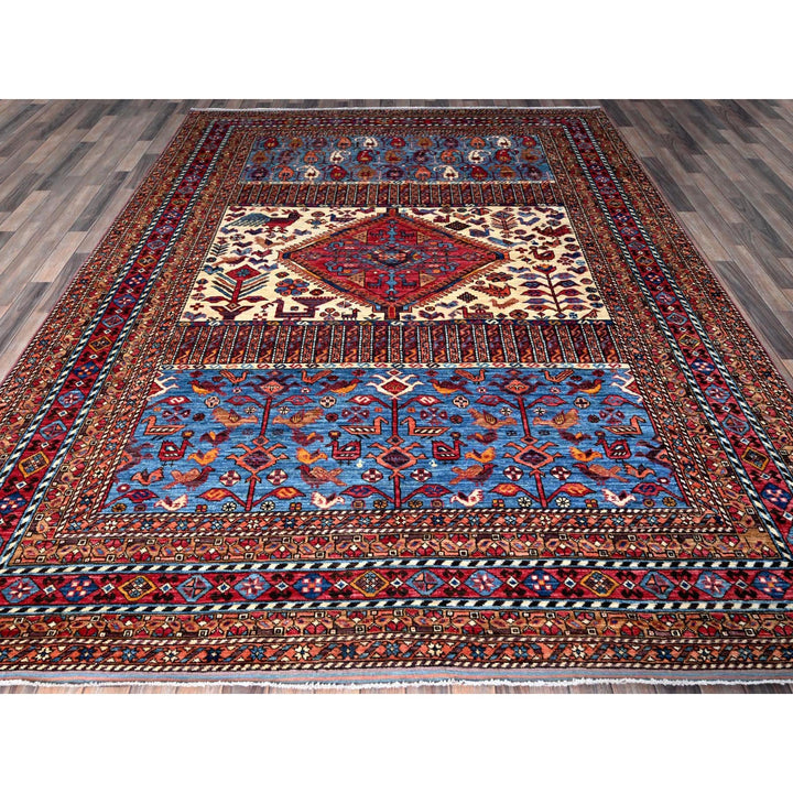 8'6" x 10'8" New Hand Knotted Ivory Wool Rectangle Oriental Rug - MOA102559