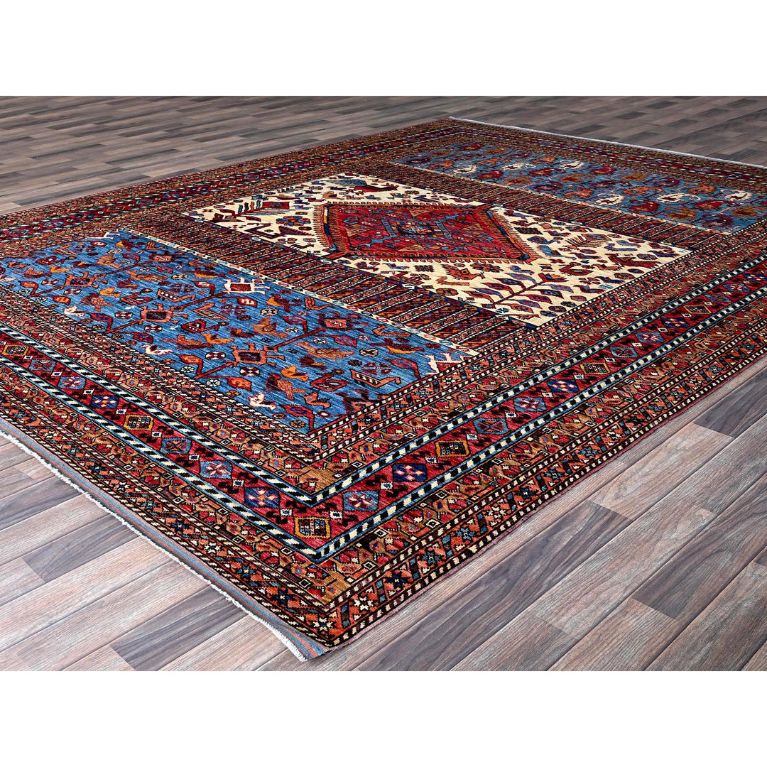 8'6" x 10'8" New Hand Knotted Ivory Wool Rectangle Oriental Rug - MOA102559