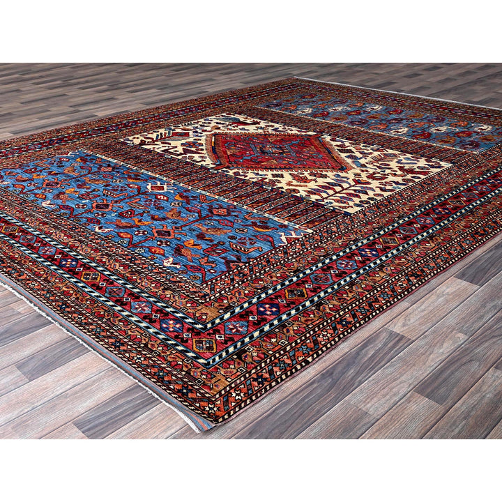 8'6" x 10'8" New Hand Knotted Ivory Wool Rectangle Oriental Rug - MOA102559