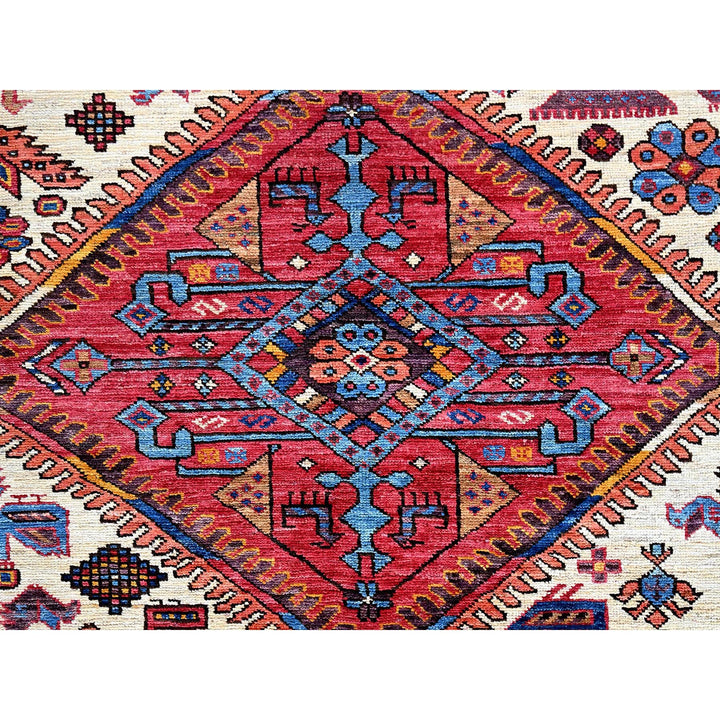 8'6" x 10'8" New Hand Knotted Ivory Wool Rectangle Oriental Rug - MOA102559