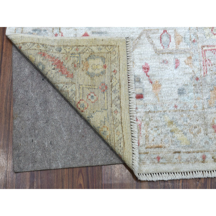 2'9" x 16'0" New Hand Knotted Grey Wool Runner Oriental Rug - MOA10256089