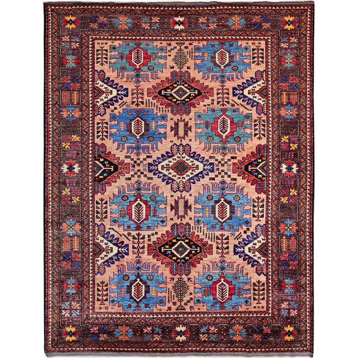 8'3" x 10'6" New Hand Knotted Orange Wool Rectangle Oriental Rug - MOA102560