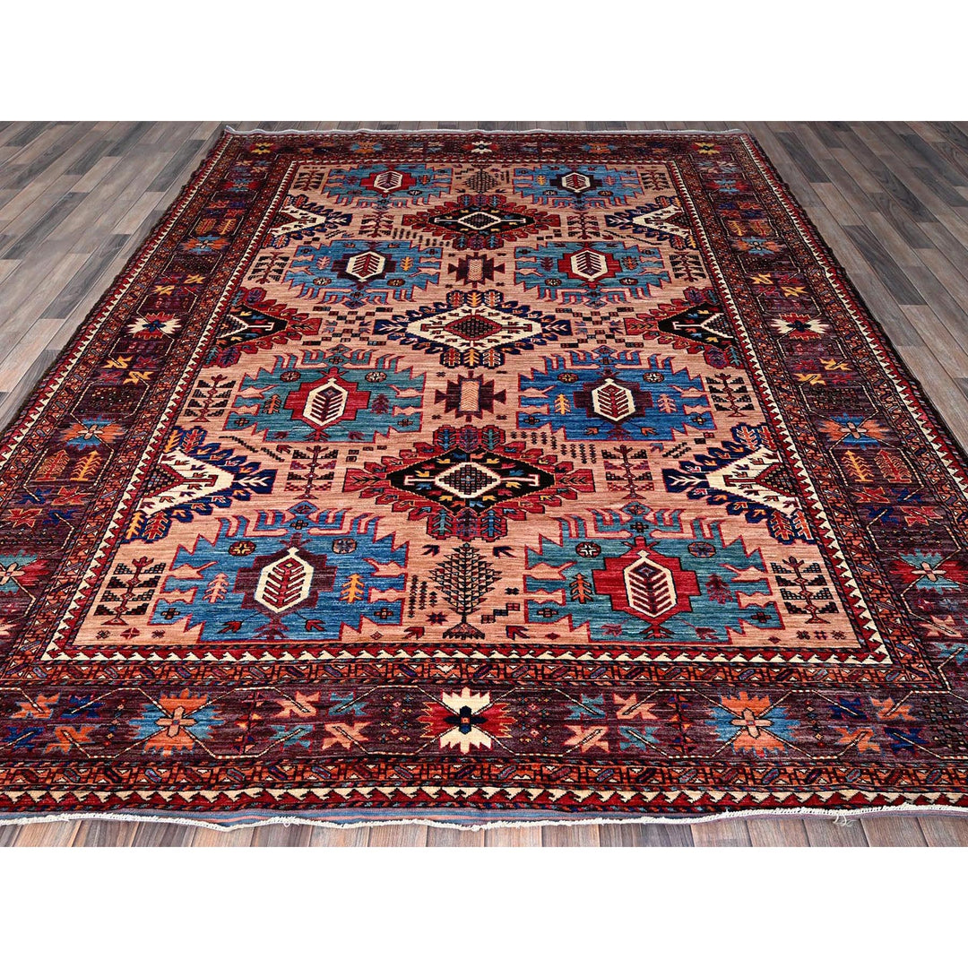 8'3" x 10'6" New Hand Knotted Orange Wool Rectangle Oriental Rug - MOA102560
