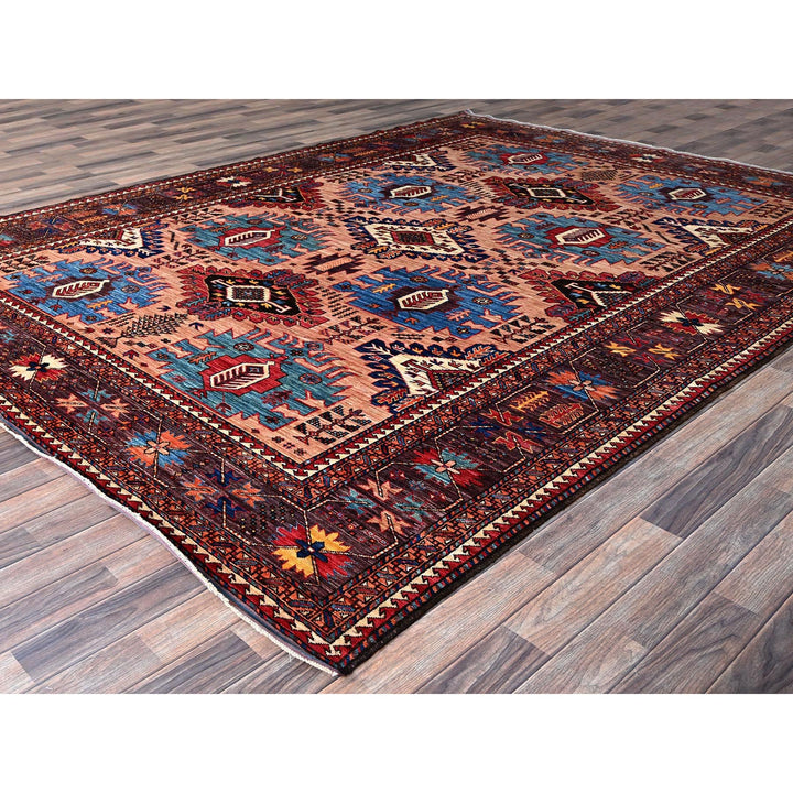 8'3" x 10'6" New Hand Knotted Orange Wool Rectangle Oriental Rug - MOA102560