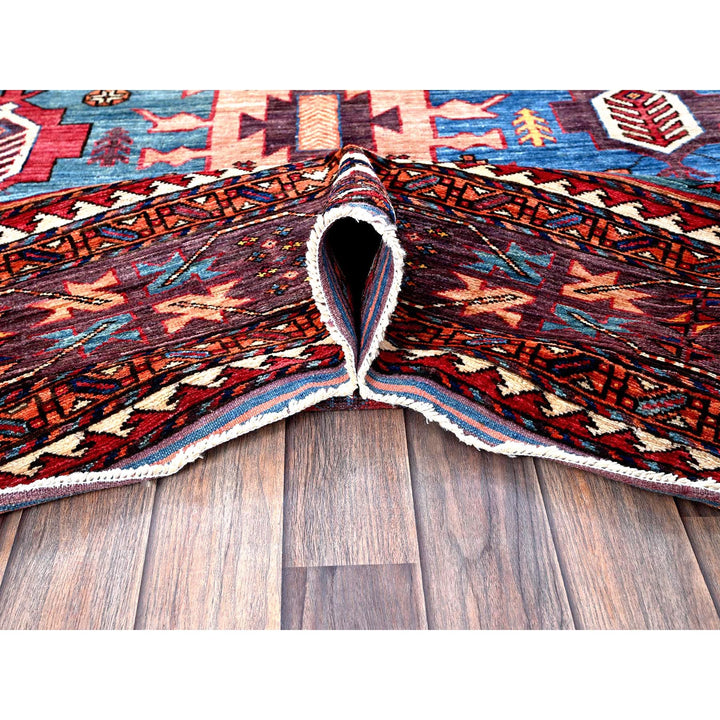 8'3" x 10'6" New Hand Knotted Orange Wool Rectangle Oriental Rug - MOA102560