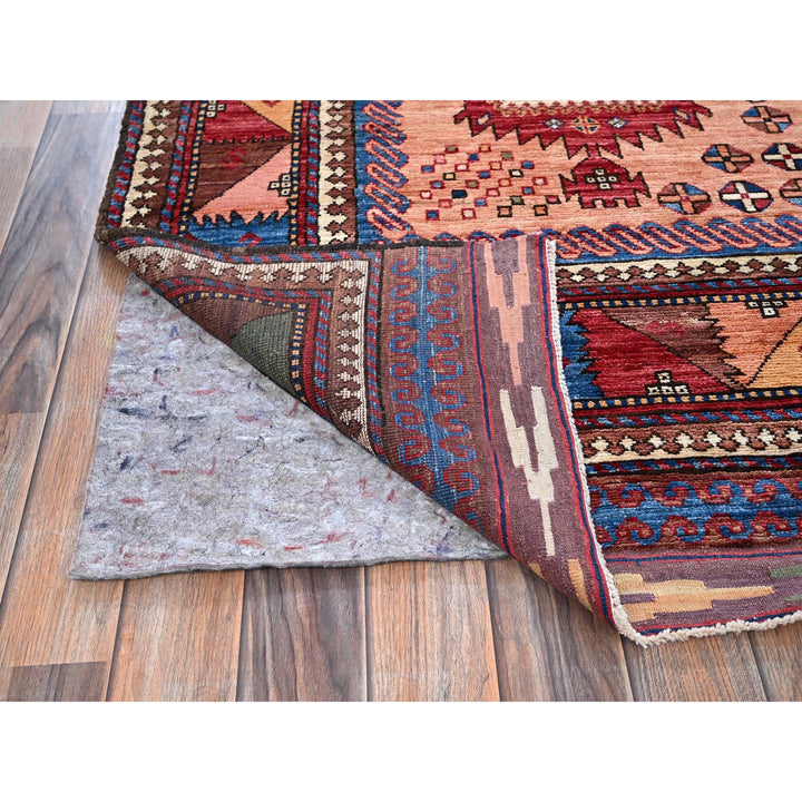 6'7" x 9'7" New Hand Knotted Brown Wool Rectangle Oriental Rug - MOA102561