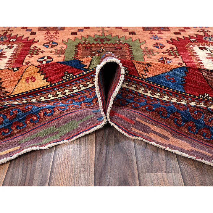6'7" x 9'7" New Hand Knotted Brown Wool Rectangle Oriental Rug - MOA102561