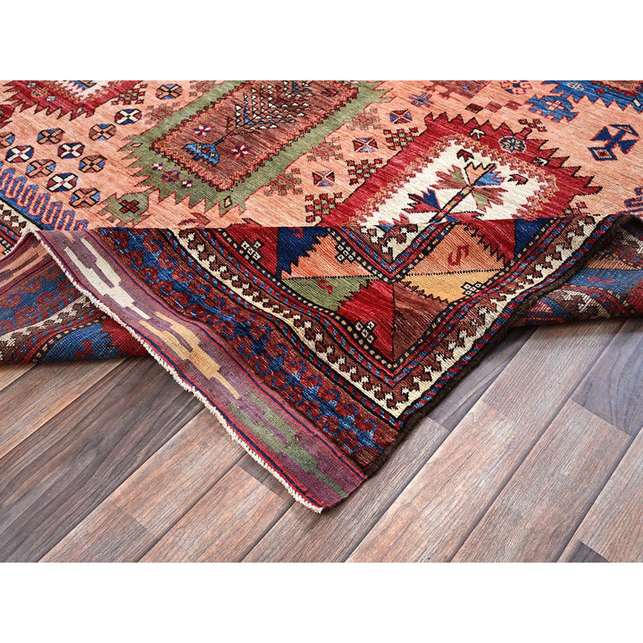 6'7" x 9'7" New Hand Knotted Brown Wool Rectangle Oriental Rug - MOA102561