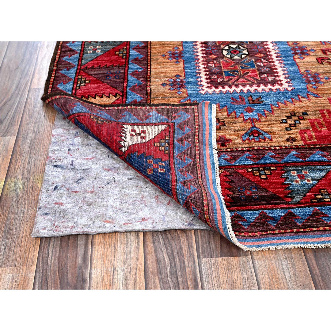 6'1" x 8'4" New Hand Knotted Brown Wool Rectangle Oriental Rug - MOA102562