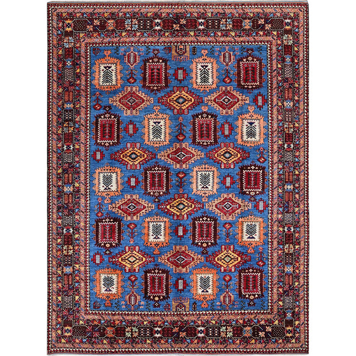 10'1" x 13'4" New Hand Knotted Blue Wool Rectangle Oriental Rug - MOA102563