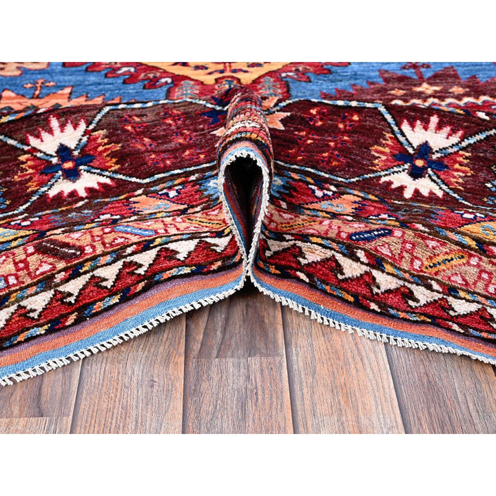 10'1" x 13'4" New Hand Knotted Blue Wool Rectangle Oriental Rug - MOA102563