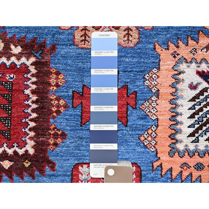 10'1" x 13'4" New Hand Knotted Blue Wool Rectangle Oriental Rug - MOA102563