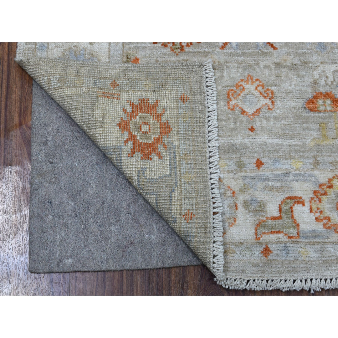 3'2" x 9'7" New Hand Knotted Beige Wool Runner Oriental Rug - MOA10256411