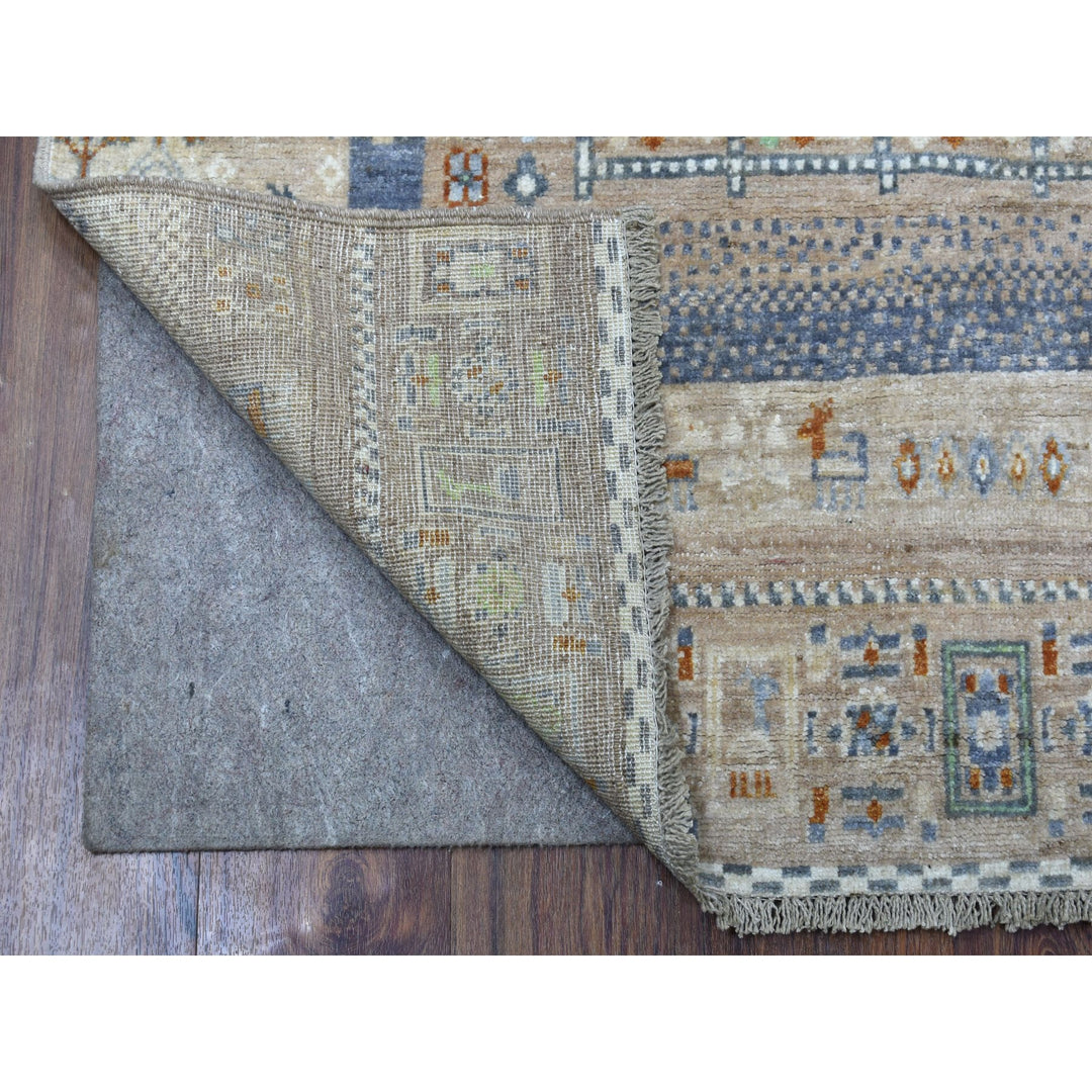 4'0" x 5'10" New Hand Knotted Brown Wool Rectangle Oriental Rug - MOA10256424