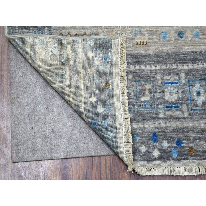 5'10" x 8'10" New Hand Knotted Grey Wool Rectangle Oriental Rug - MOA10256427