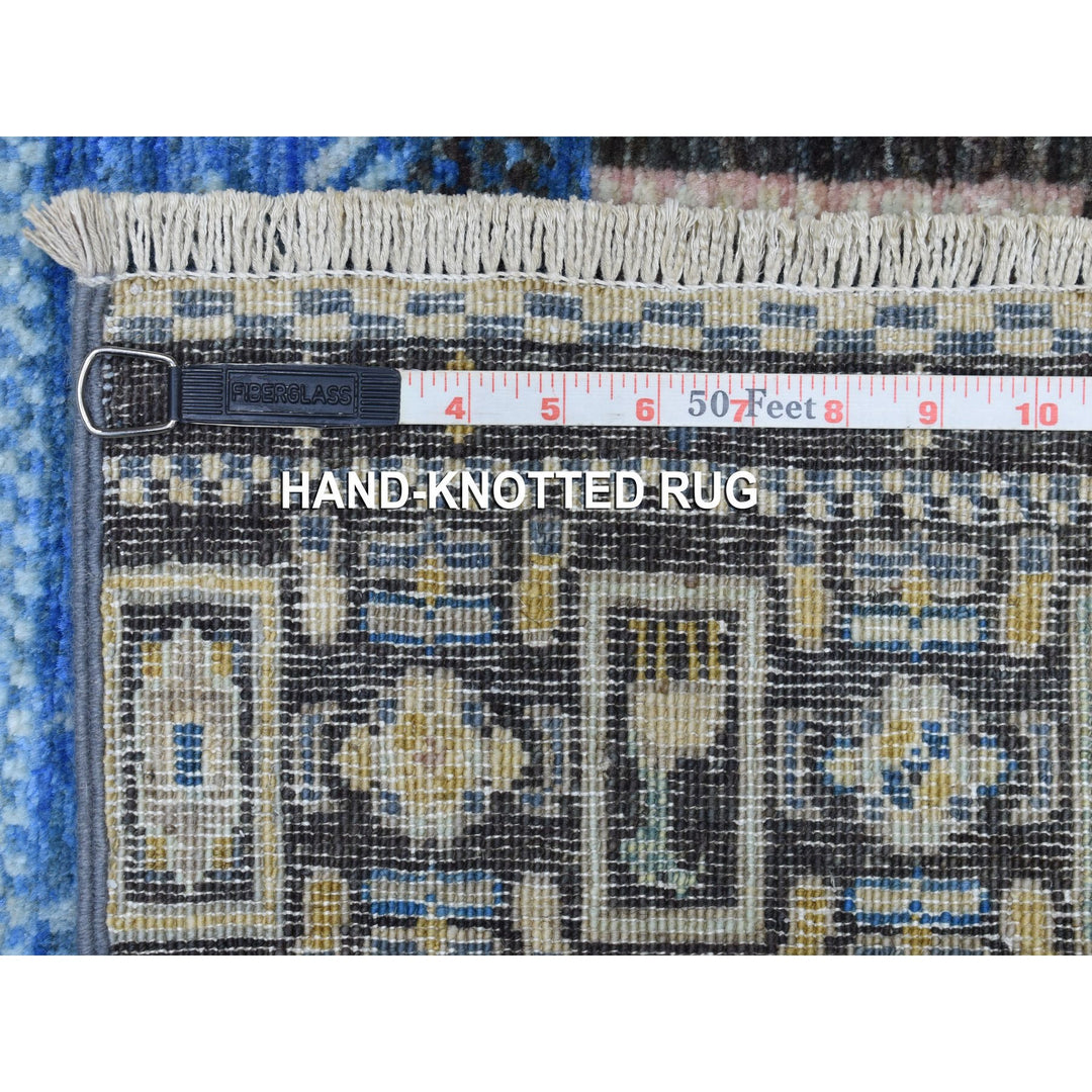 2'10" x 4'10" New Hand Knotted Blue Wool Rectangle Oriental Rug - MOA10256457