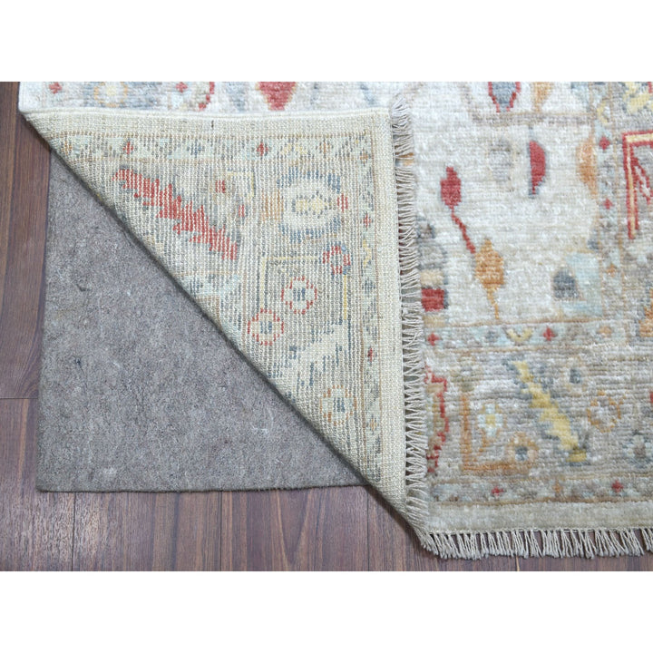 2'8" x 16'1" New Hand Knotted Grey Wool Runner Oriental Rug - MOA10256477