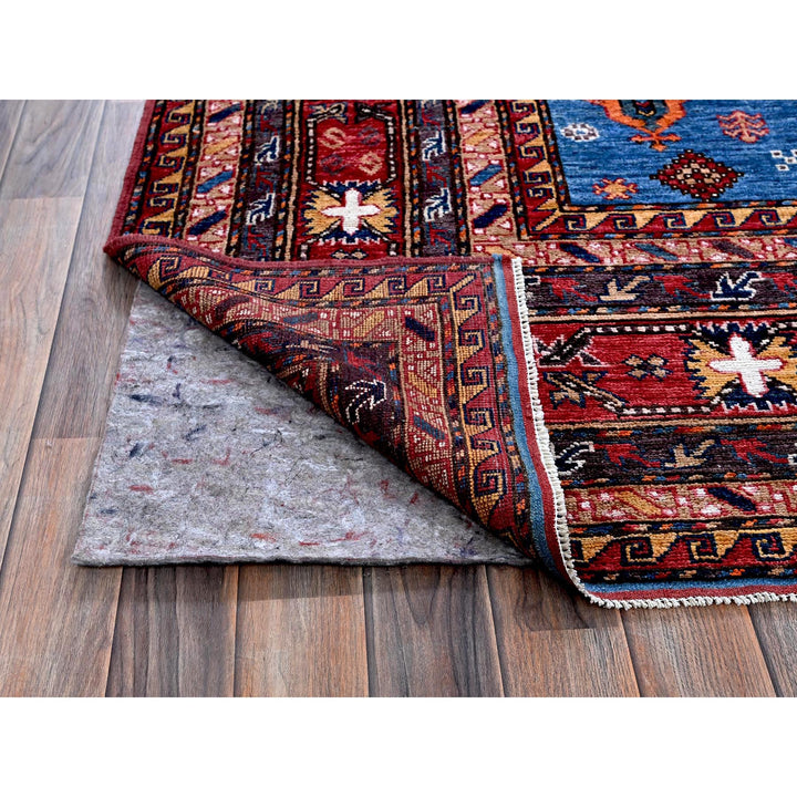 9'9" x 10'4" New Hand Knotted Blue Wool Square Oriental Rug - MOA102564
