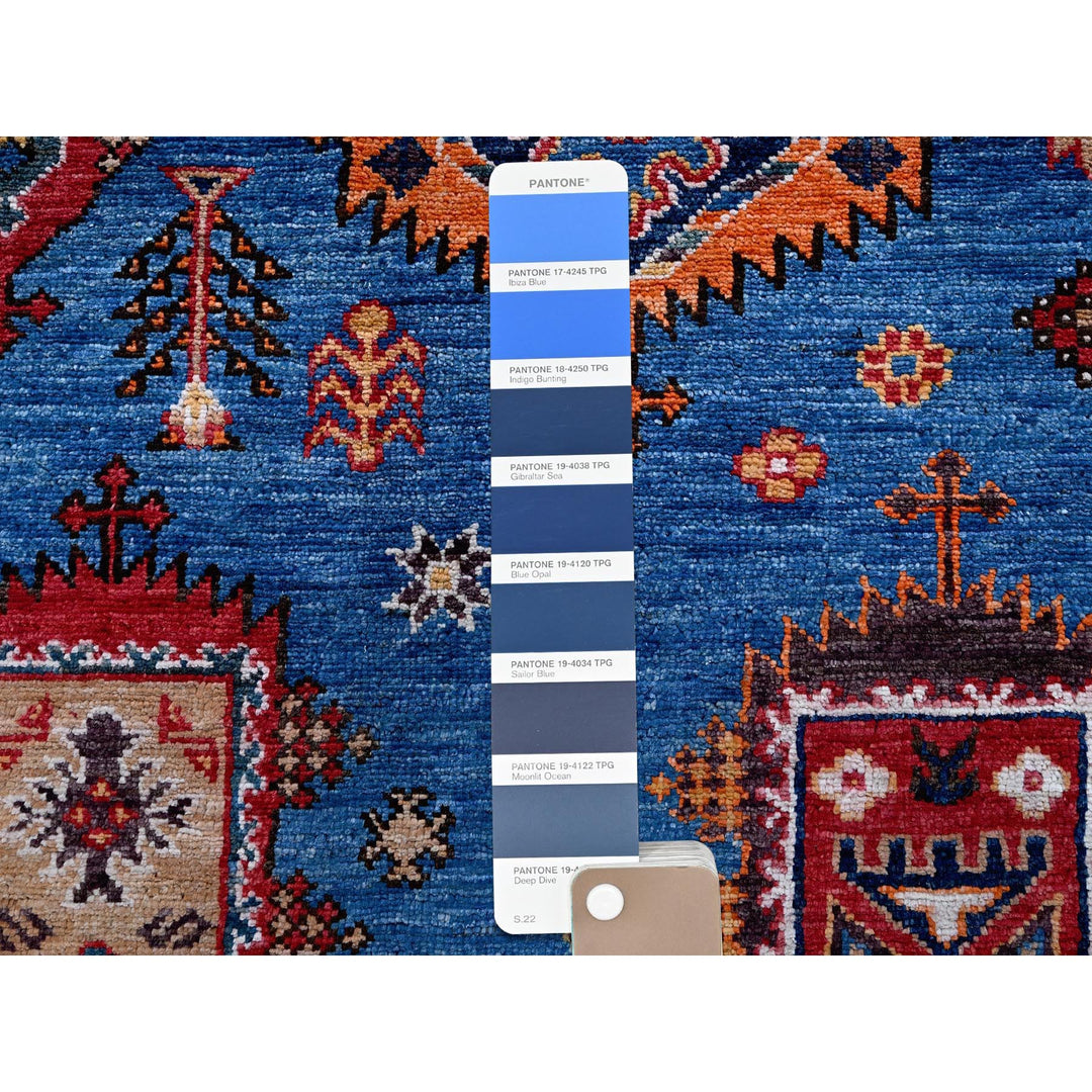 9'9" x 10'4" New Hand Knotted Blue Wool Square Oriental Rug - MOA102564