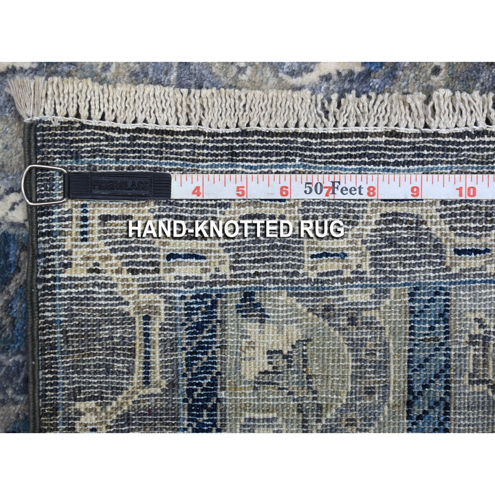 2'6" x 9'7" New Hand Knotted Grey Wool Runner Oriental Rug - MOA10256517