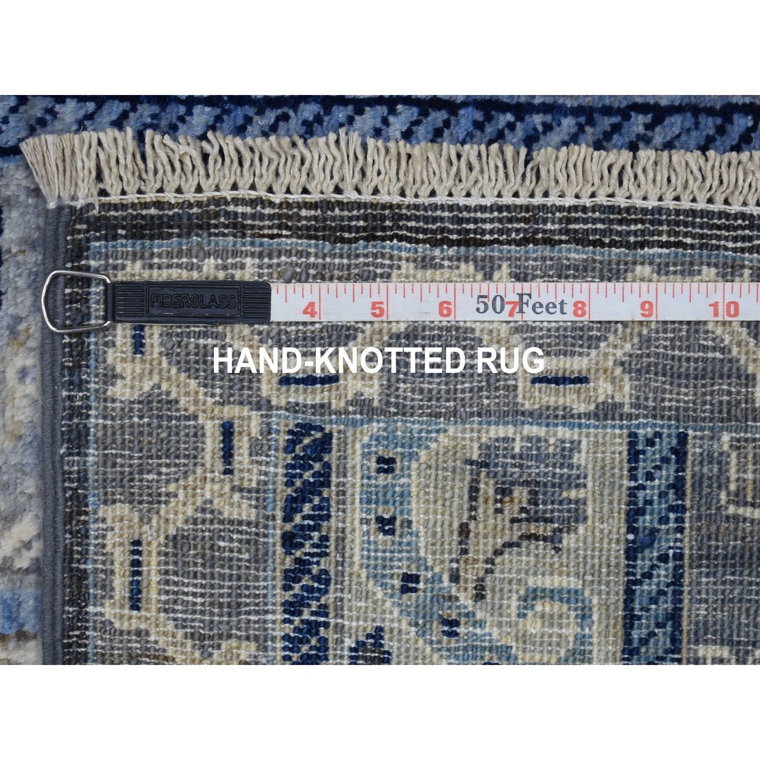 2'7" x 9'8" New Hand Knotted Grey Wool Runner Oriental Rug - MOA10256520