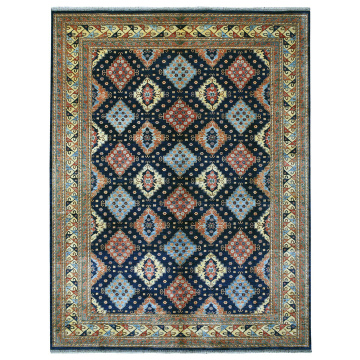 10'1" x 13'3" New Hand Knotted Blue Wool Rectangle Oriental Rug - MOA10256521