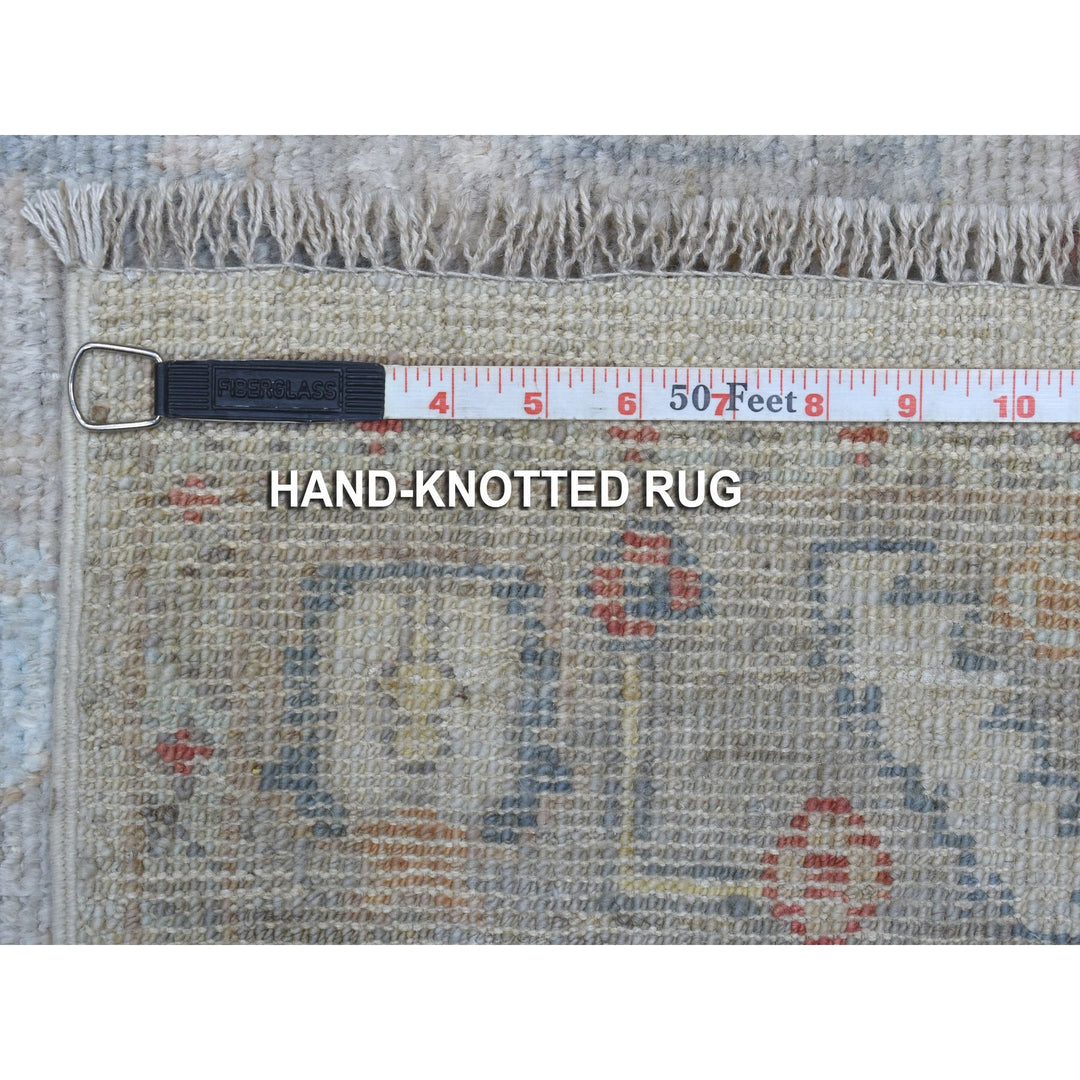 2'6" x 14'0" New Hand Knotted Grey Wool Runner Oriental Rug - MOA10256564