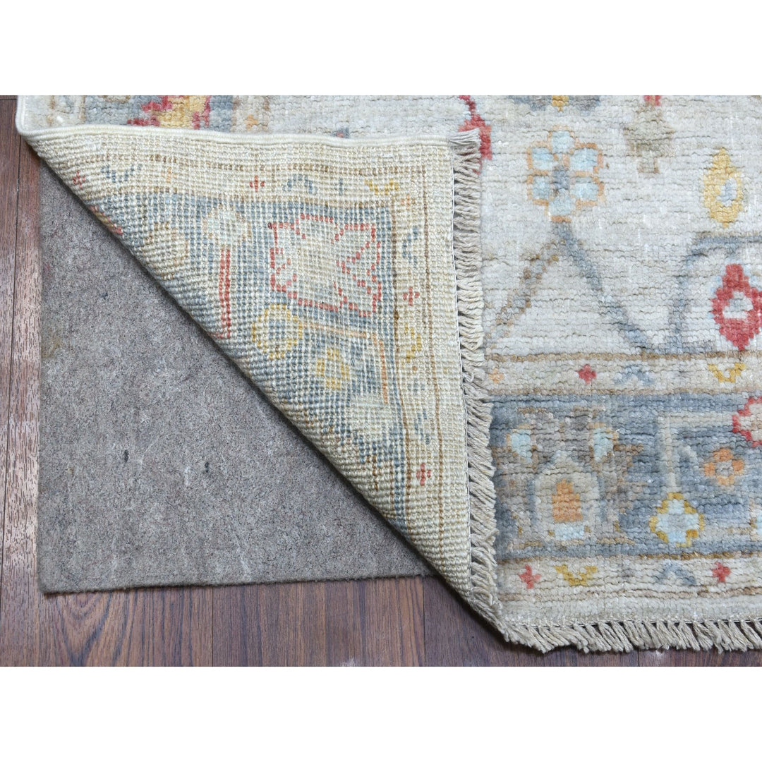 2'8" x 14'1" New Hand Knotted Grey Wool Runner Oriental Rug - MOA10256566