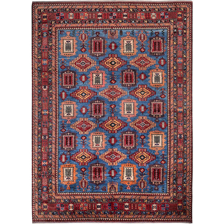 9'11" x 13'6" New Hand Knotted Blue Wool Rectangle Oriental Rug - MOA102565