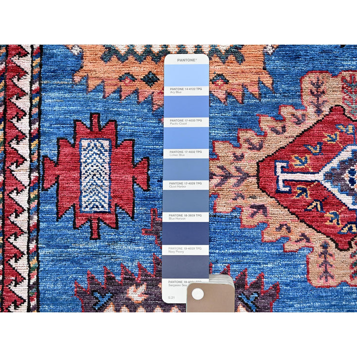 9'11" x 13'6" New Hand Knotted Blue Wool Rectangle Oriental Rug - MOA102565