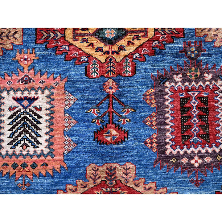 9'11" x 13'6" New Hand Knotted Blue Wool Rectangle Oriental Rug - MOA102565