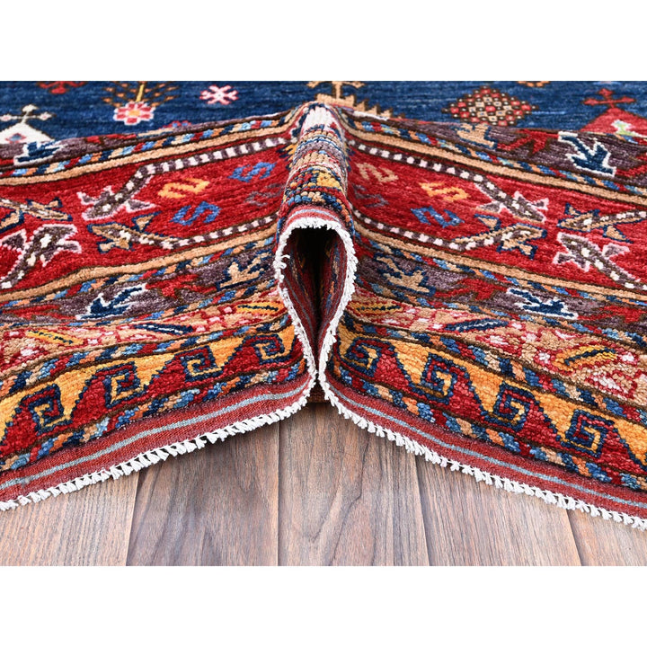 9'11" x 10'2" New Hand Knotted Blue Wool Square Oriental Rug - MOA102566