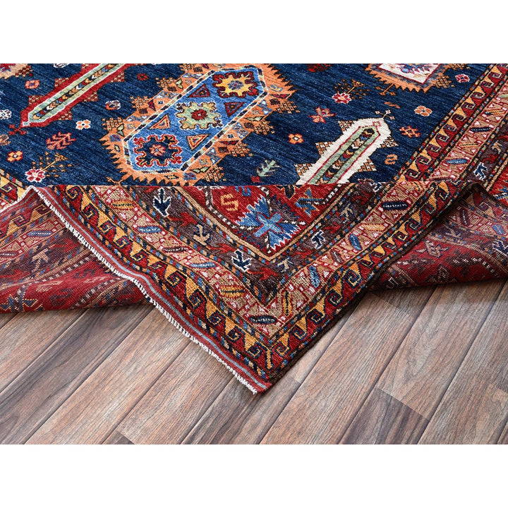 9'11" x 10'2" New Hand Knotted Blue Wool Square Oriental Rug - MOA102566