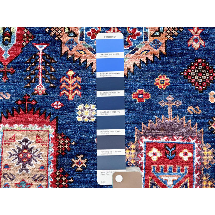 9'11" x 10'2" New Hand Knotted Blue Wool Square Oriental Rug - MOA102566