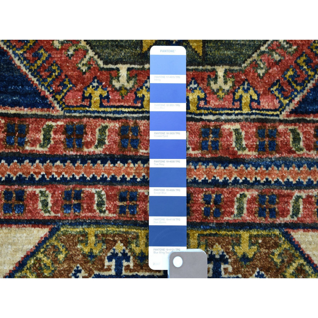 1'10" x 3'0" New Hand Knotted Blue Wool Rectangle Oriental Rug - MOA10256764