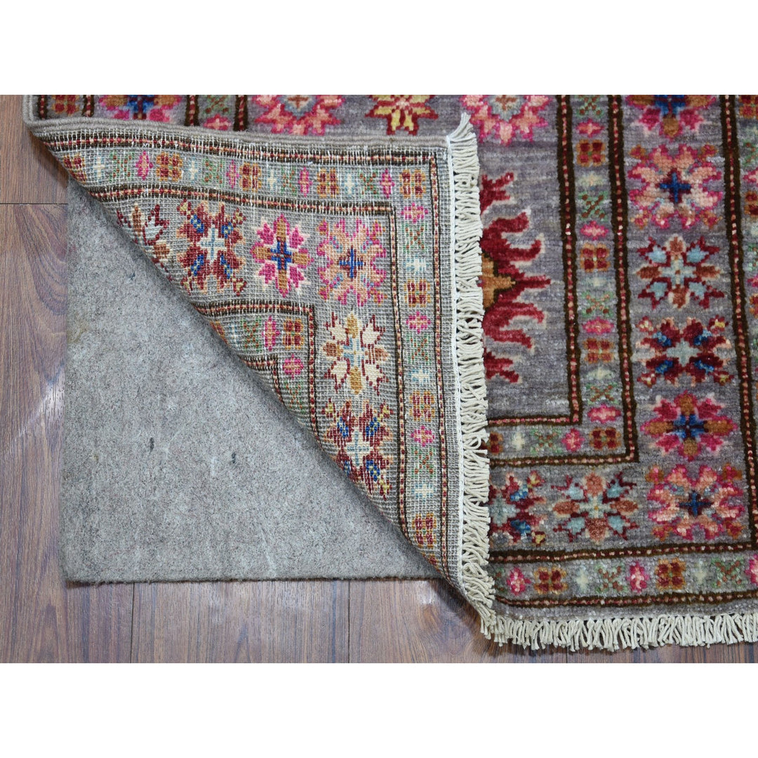 2'0" x 3'1" New Hand Knotted Grey Cotton Rectangle Oriental Rug - MOA10256781