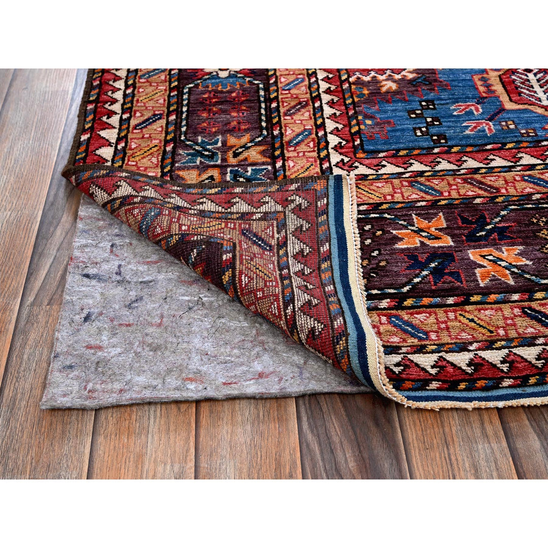 8'3" x 9'6" New Hand Knotted Blue Wool Rectangle Oriental Rug - MOA102567