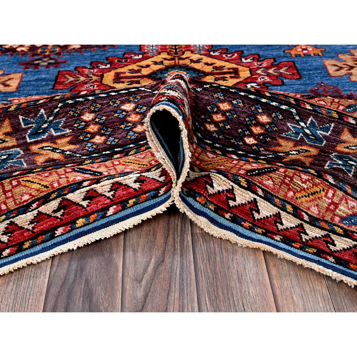 8'3" x 9'6" New Hand Knotted Blue Wool Rectangle Oriental Rug - MOA102567