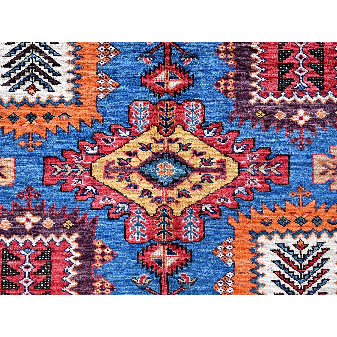 8'3" x 9'6" New Hand Knotted Blue Wool Rectangle Oriental Rug - MOA102567