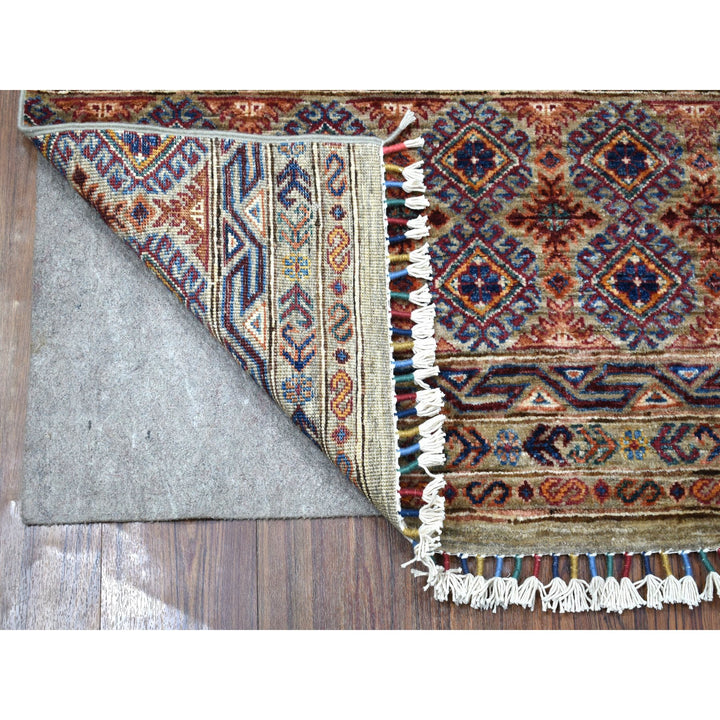 2'10" x 7'7" New Hand Knotted Grey Wool Runner Oriental Rug - MOA10256828