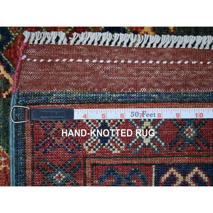 4'10" x 12'9" New Hand Knotted Teal Wool Runner Oriental Rug - MOA10256877