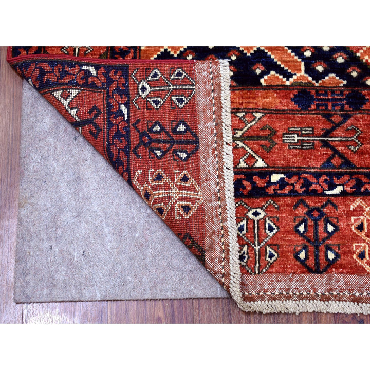 5'3" x 6'6" New Hand Knotted Red Wool Rectangle Oriental Rug - MOA10256895