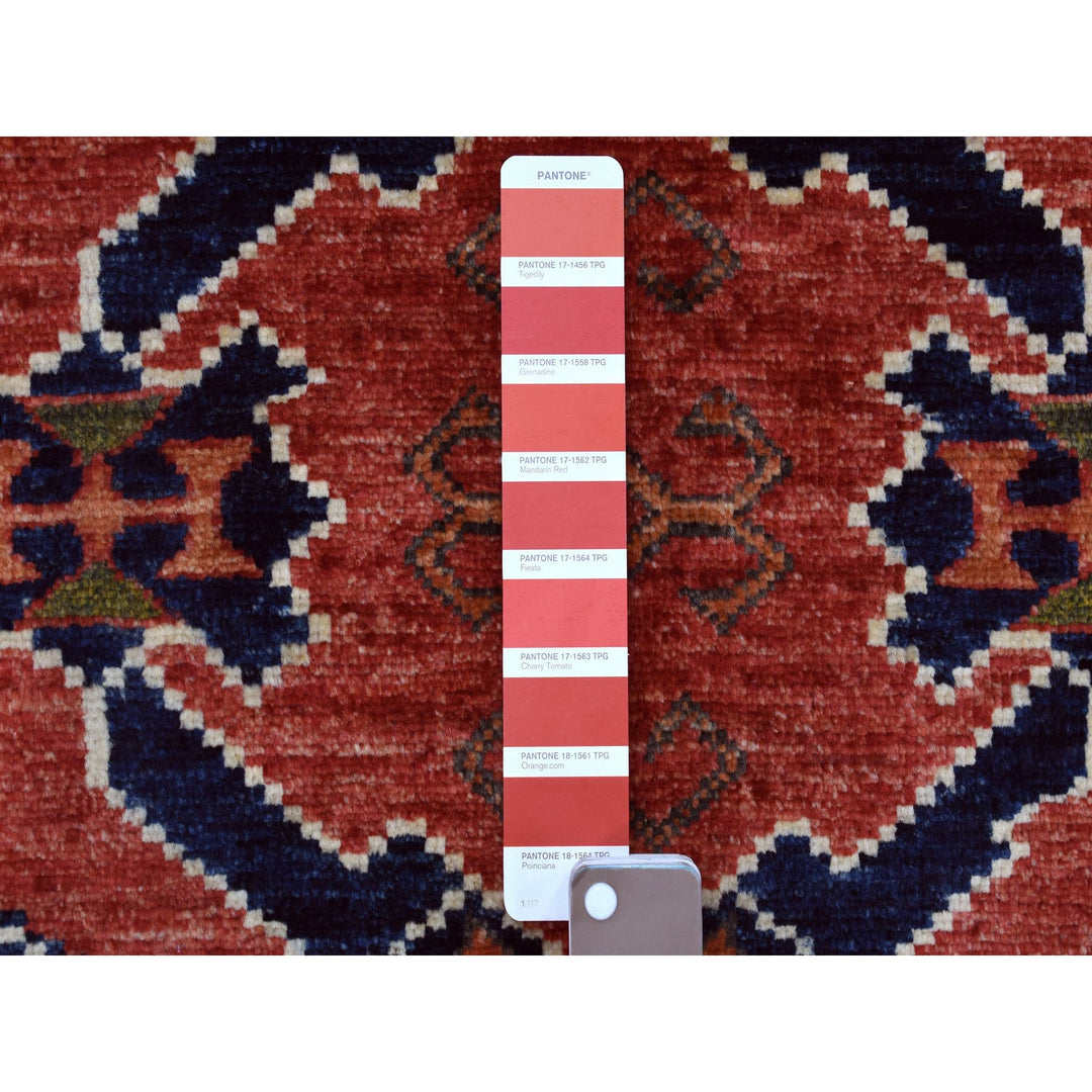 5'3" x 6'6" New Hand Knotted Red Wool Rectangle Oriental Rug - MOA10256895