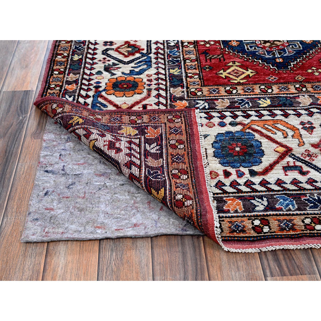 9'3" x 11'7" New Hand Knotted Blue Wool Rectangle Oriental Rug - MOA102568
