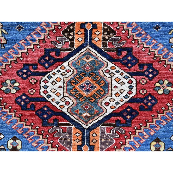 9'3" x 11'7" New Hand Knotted Blue Wool Rectangle Oriental Rug - MOA102568