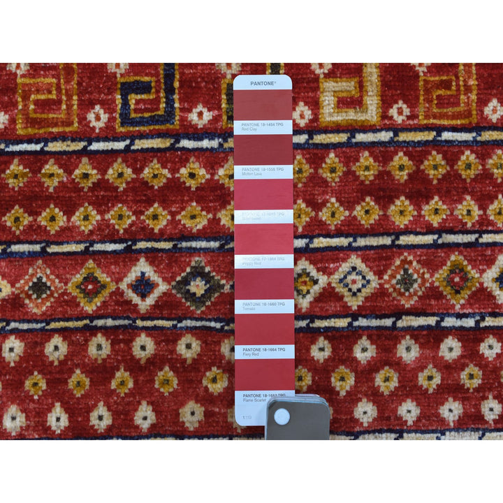 2'8" x 9'7" New Hand Knotted Red Wool Runner Oriental Rug - MOA10256929