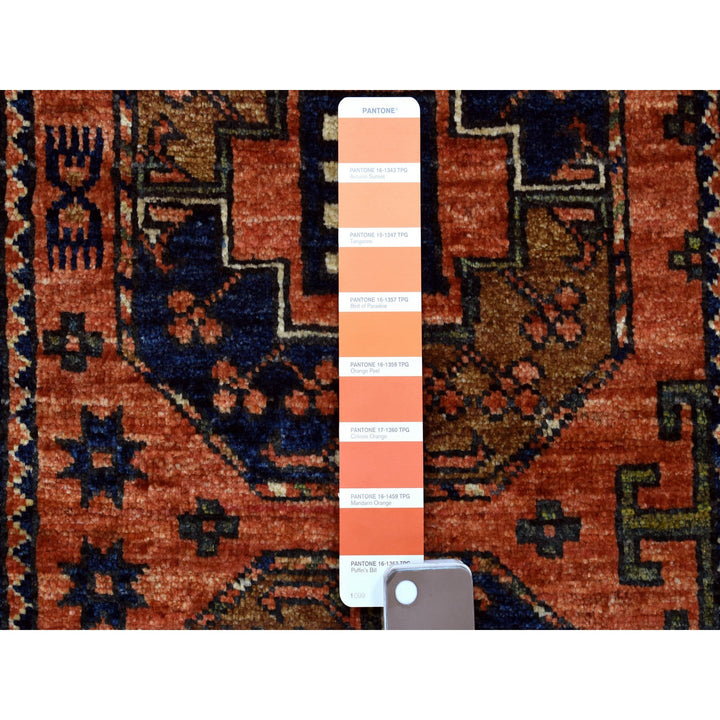 1'10" x 2'9" New Hand Knotted Orange Cotton Rectangle Oriental Rug - MOA10256993